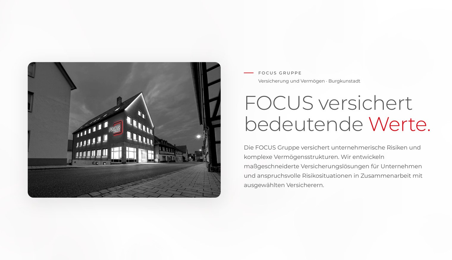 Titelseite der Unternehmenspräsentation der FOCUS Gruppe